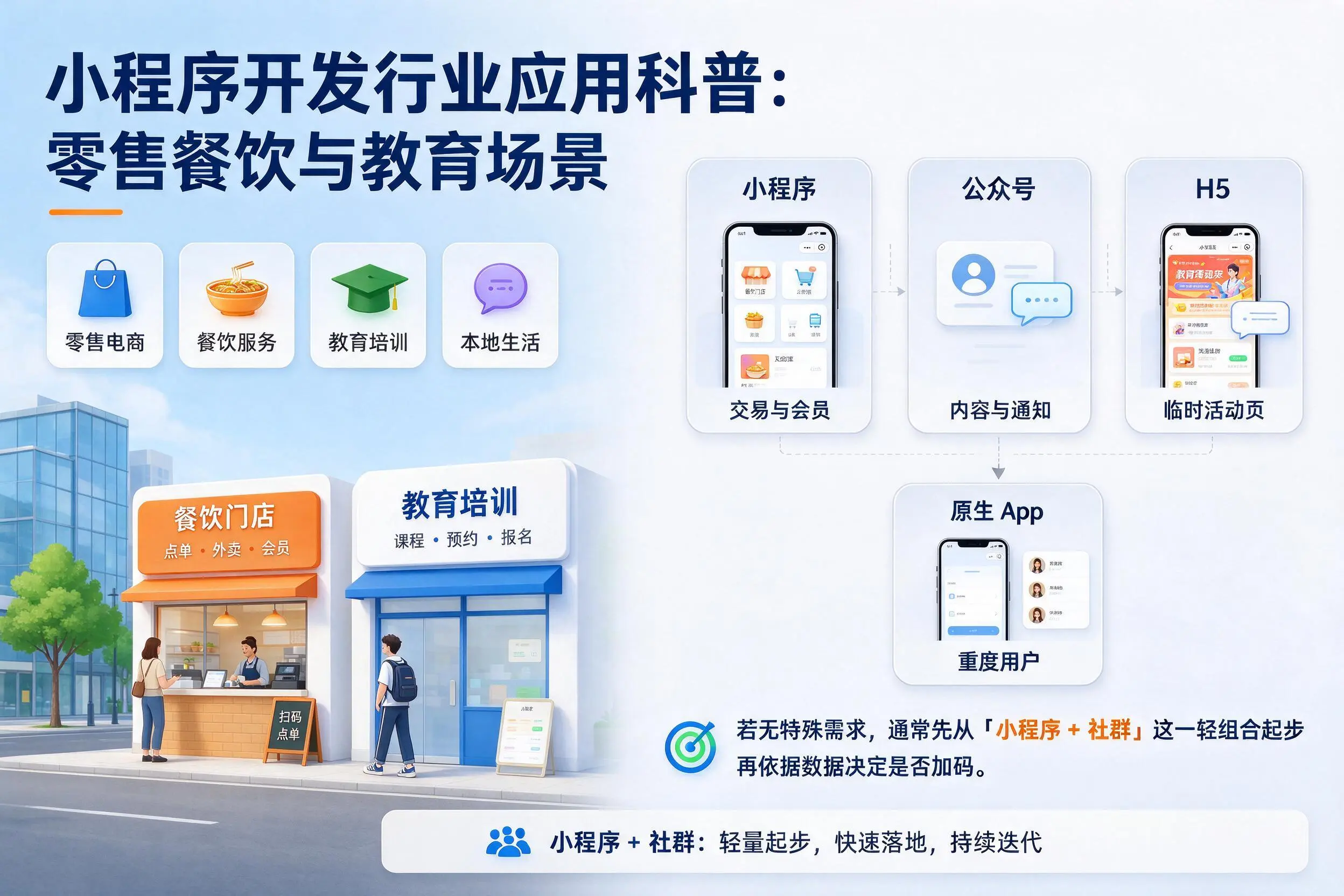 南阳小程序开发行业应用科普:零售餐饮与教育场景