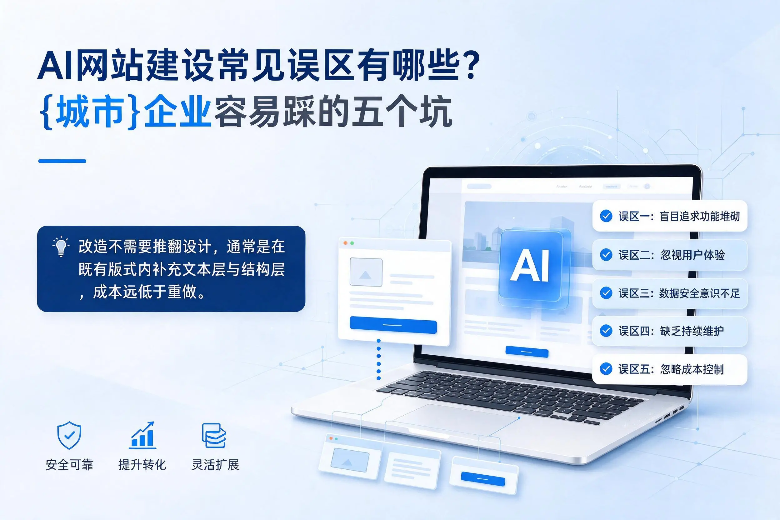 AI网站建设常见误区有哪些？南阳企业容易踩的五个坑